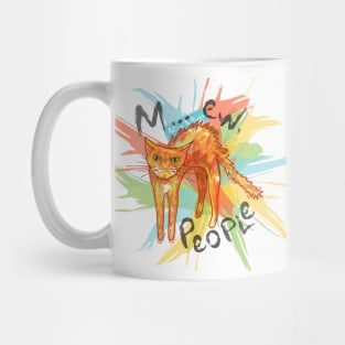 M... Ew people! Funny cat. Watercolour print. Funny introvert. Pet art. Accent. Leave me alone cat Mug